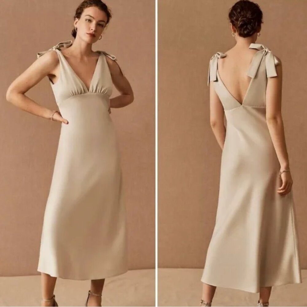 BHLDN Sachin + Babi Hudson Satin Charmeuse Dress Champagne